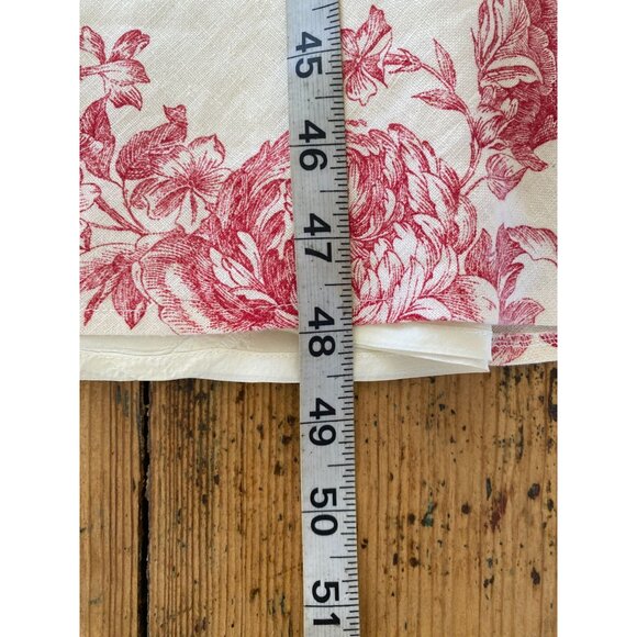 Jones New York Womens Red & White Floral Midi Dress Linen 12 Sleeveless V-Neck - Picture 7 of 7